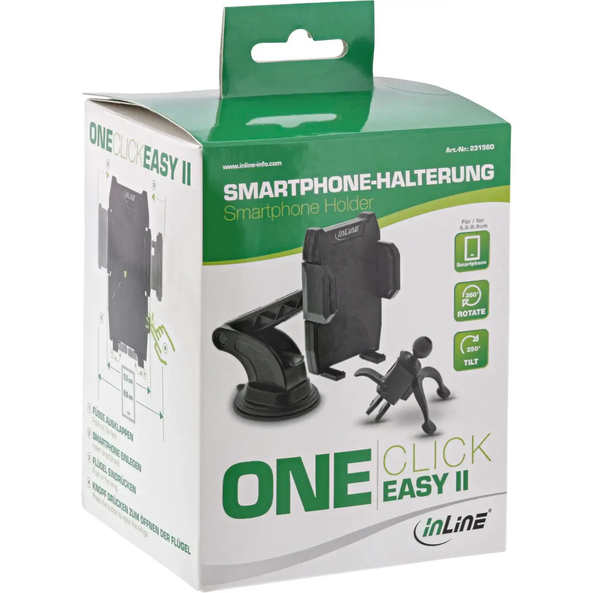InLine ONE CLICK EASY II car smartphone holder Photo 6