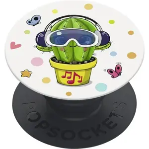 Пассивный держатель для смартфона Popsockets Cool Cactus — чёрный, зелёный, белый