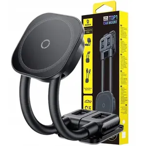 Magnetic car mount Baseus PrimeTrip C03s compatible with MagSafe, adhesive dashboard installation — black