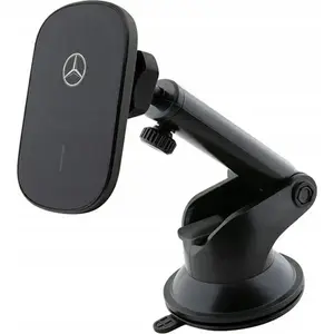 Car magnetic phone holder with 15W wireless charging Mercedes Silver Star MagSafe (black)