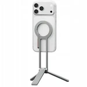 Магнитный трипод-держатель Uniq Arcus TriPod Stand — серебристый, магнитный крепёж для телефона/планшета