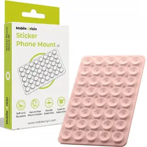 Mobile Origin Sticker Phone Mount O1 — light pink, adhesive phone holder