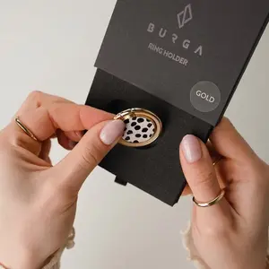 Ring holder BURGA Celestial gold — adhesive phone ring stand, decorative circular grip
