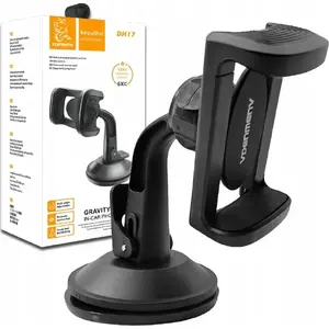 Car dashboard mount holder DENMEN DH17, black — vehicle cockpit phone/tablet holder