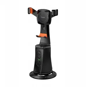 Phone holder HOCO K26 — 360° rotating phone mount with automatic face-tracking, black