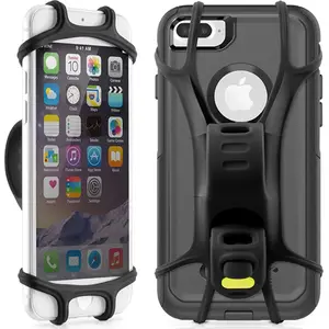 Bike phone mount No name Bone Bike Tie X, adjustable 4–6" phones, silicone, handlebar mount, black