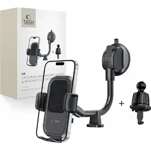 Car Mount Tech-Protect V8 Universal Long Arm — Dashboard & Windshield, Black