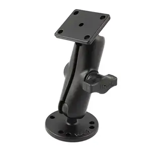 Double Ball Mount with Rectangle AMPS Plate RAM Mount — 2.54 cm balls, aluminium, black