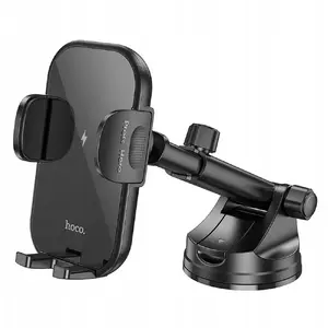 Car wireless charger & phone holder HOCO HW5 15W — windshield / center console, black