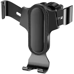 Car phone gravity vent mount Dudao F7s — black, air vent clip for smartphones