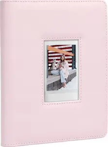 Fotoalbums LoveInstant 288 momentuzņēmumiem — piemērots Fuji Instax, Canon, Xiaomi, Polaroid, HP, Kodak ZINK — rozā ar logu