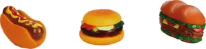 Rotaļlietas mājdzīvniekiem BEEZTEES vinila ēdiena komplekts (hot-dog, sendvičs, hamburgers) 11×4.5×6 cm