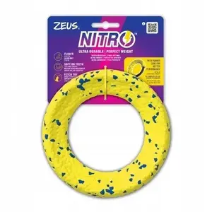Кольцо‑игрушка для собак Buba Zeus Nitro 16 см с резиновым сердечником — для жевания и апортировки