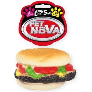 Pet Nova Vin Burger 9 см — виниловая игрушка для животных, диаметр 9 см