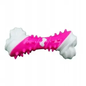 Dog toy ER4 Barry King TPR chew bone 12.5 cm pink