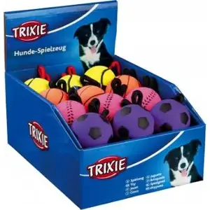 Игрушка Trixie для животных — неоновый мягкий резиновый мяч Ø 6 см на шнурке длиной 30 см