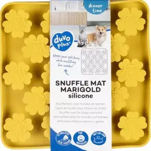Силиконовая обнюхательная мат Duvo+ Marigold 20×20×3 см — жёлтая