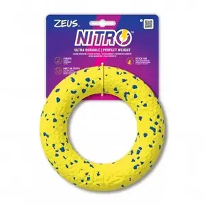 Suņu gredzena rotaļlieta Zeus Nitro 16 cm — košļājamā un mešanas rotaļlieta