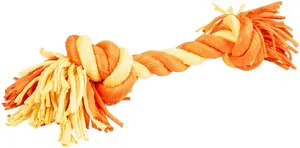 Dog rope toy Duvo+ 2 knots orange-yellow size L 40 x 12 x 8 cm