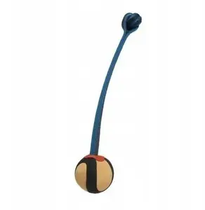Dog toy barry king leather ball with rope blue 40 cm