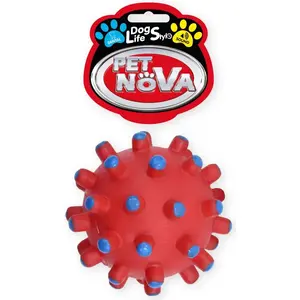 Игрушка-мяч для собак Pet Nova VIN Dentball красный L 11 см – жевательная прочная игрушка для средних и крупных собак