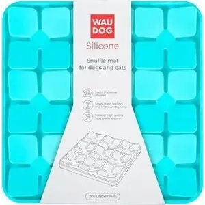 Collar silicone slow-feed mat WAU DOG 20.5×20.5×1.7 cm blue