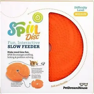 Pet Dream House Spin Disc Фрисби M — оранжевый, 25×3 см, резиновая игрушка для животных