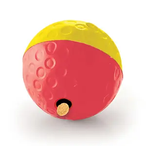 Interaktīvā našķu puzles rotaļlieta Outward Hound Treat Tumble — liela, sarkani-dzeltena, Ø14.6 cm