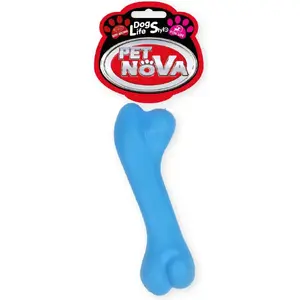 Игрушка для собак Pet Nova TPR Bone синяя 12 см — жевательная кость из TPR
