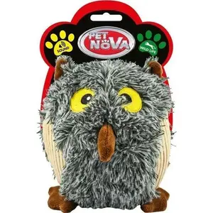 Мягкая игрушка Pet Nova PET NOVA PLUSZ SOWA SZARA — плюшевая сова для собак и кошек