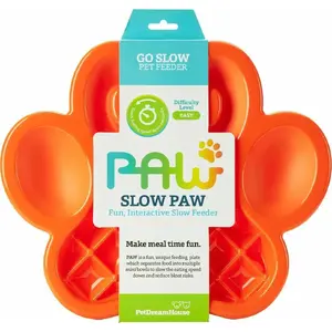 Медленная кормушка Pet Dream House Paw Orange Easy 36x30x3 — интерактивный коврик для кормления