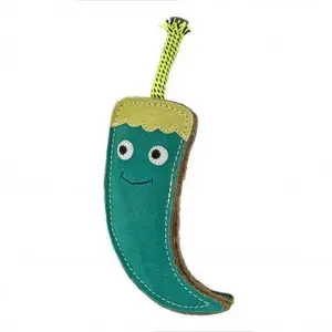 Dog toy Cooper & Pals leather pepper shape 21 x 8 cm, rope thickness 20 mm
