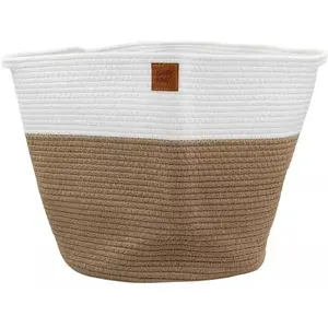 Toy Basket for Dogs Cooper & Pals, cotton rope material, white/beige, size 35×35 cm