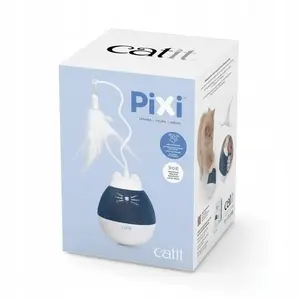 Игрушка для кошек Catit Pixi Spinner с перышком, бело‑синяя, 8,5 x 24 см