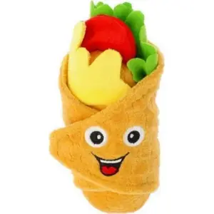 Mīkstā rotaļlieta mājdzīvniekiem DINGO Burito 14 cm — plīša košļājamā rotaļlieta