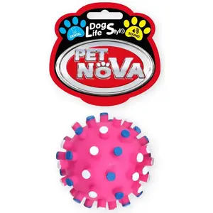 Pet Nova Vin Dentball Pink S 7cm — жевательный мяч для собак, виниловая зубная игрушка, размер S