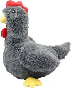 Plīša čīkstoša rotaļlieta Aqua Nova PLU-CHICKEN-GREY 34 cm — mīksta vistas rotaļlieta suņiem