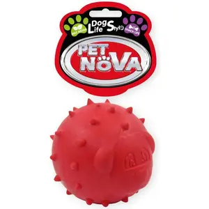 Pet Nova TPR Snackball красный 6,5 см — игрушка-диспенсер для лакомств