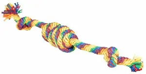 Dog rope toy Duvo+ elastic with knots and braid multicolour 63×8×8 cm