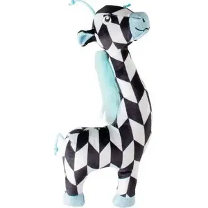 Pet toy Duvo+ giraffe retro white-black plush, size 32×14×5 cm