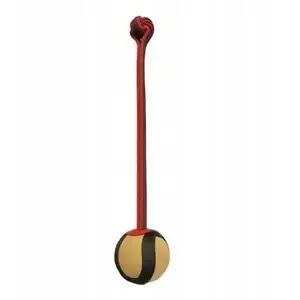 Dog Toy Barry King leather ball with rope 40 cm, red