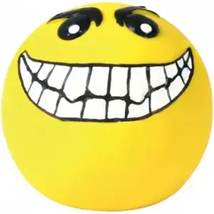 Trixie pet toy squeaky round smile yellow 6 cm, pack of 4
