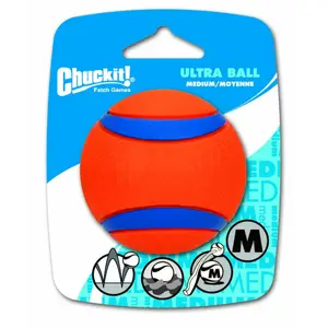 Suņu bumba chuckit! Ultra Ball Medium — izturīga gumijas rotaļlieta mešanai, vidēja izmēra