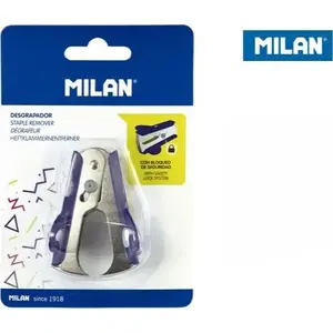 Степлер с выпрямителем скоб Milan 368729 — ручной синий степлер с встроенным съёмником скоб