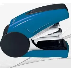 Степлер Tetis Mini GV080-NV — компактный настольный степлер, сине‑чёрный