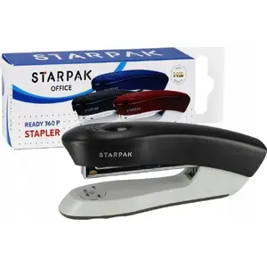 Скобосшиватель Starpak STK-360 P — настольный степлер для скоб 24/6 и 26/6, металл/пластик