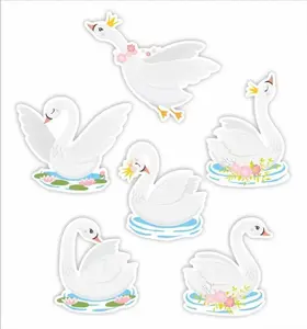 Window decorations LearnHow double-sided Swan 01 pack of 6