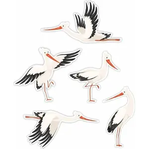 Window decorations double-sided LearnHow Bociany 01 set of 5