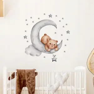 Наклейка на стену ROOM Decor SIPO-WS63037 — медвежонок лежит на луне