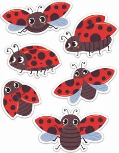 Window double-sided decorations LearnHow Biedronkii 01 set of 6 — decorative window stickers